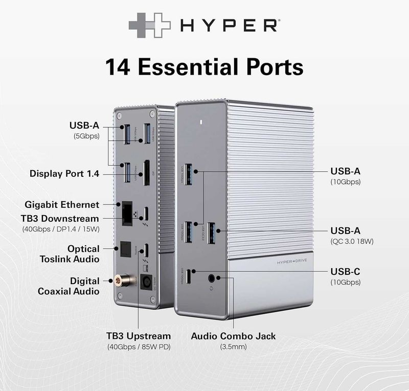 Док станция HyperDrive High-Speed Thunderbolt Docking Station 40Gbps