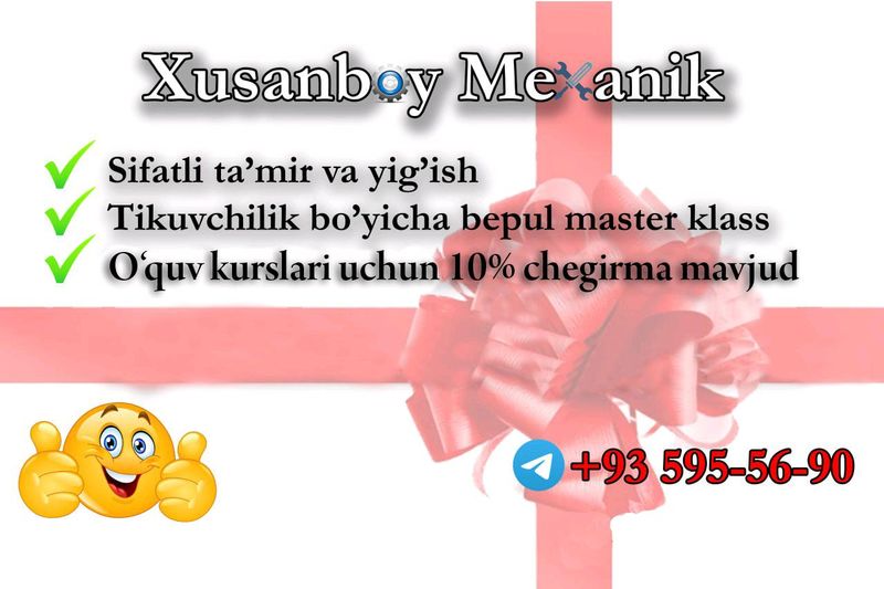 Tikuv Moshina ustasi Xusanboy Mexanik Tikuv Moshina ustasi Xusanboy Mexanik