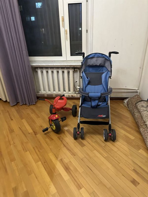 Коляска и детский велосипед Коляска и детский велосипед