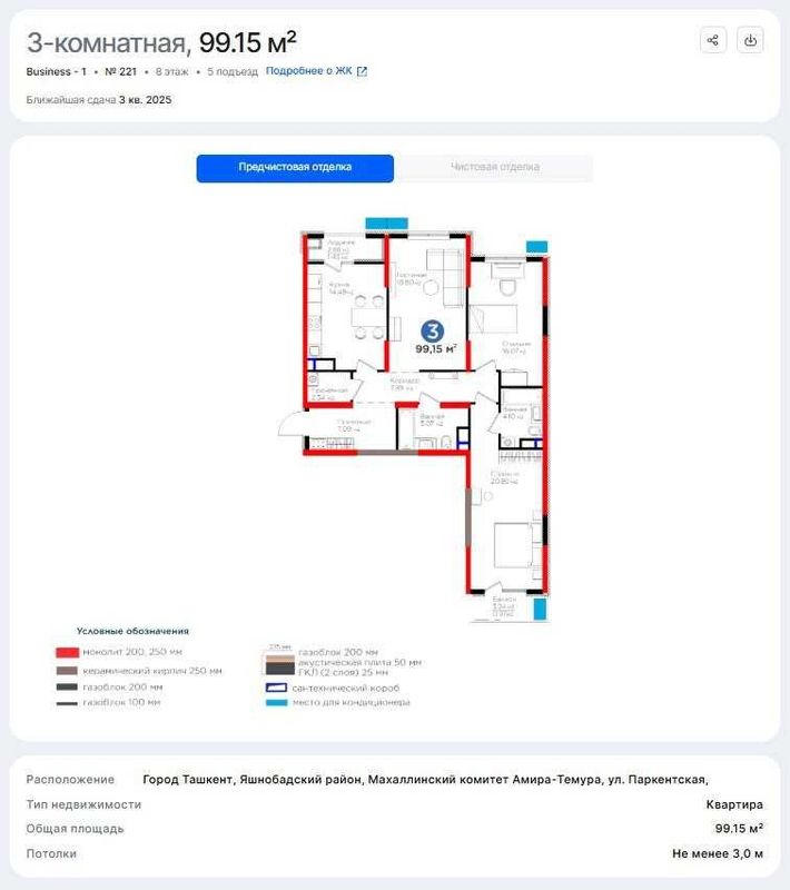 3-х комнатная квартира, Класс "BUSINESS" (AD)
