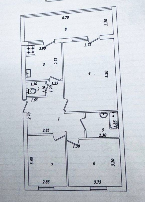 Квартира Госпитальный 3/3/9 82 кв.м