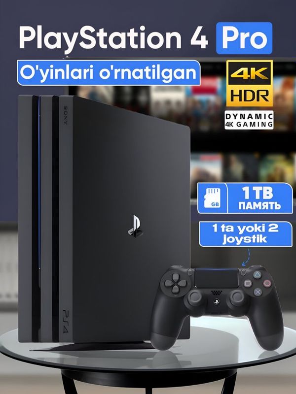 Playstation 4 pro 4k padejka 1 Tr top uyinlari bilan Playstation 4 pro 4k padejka 1 Tr top uyinlari bilan