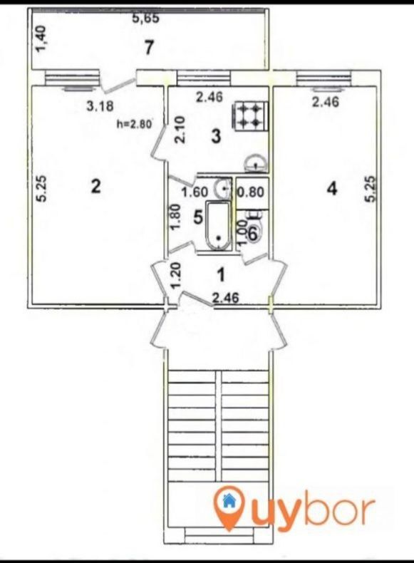 #Чиланзар-20 орентир : Айген 2/4/4 панельный дом, балкон 1,5*6