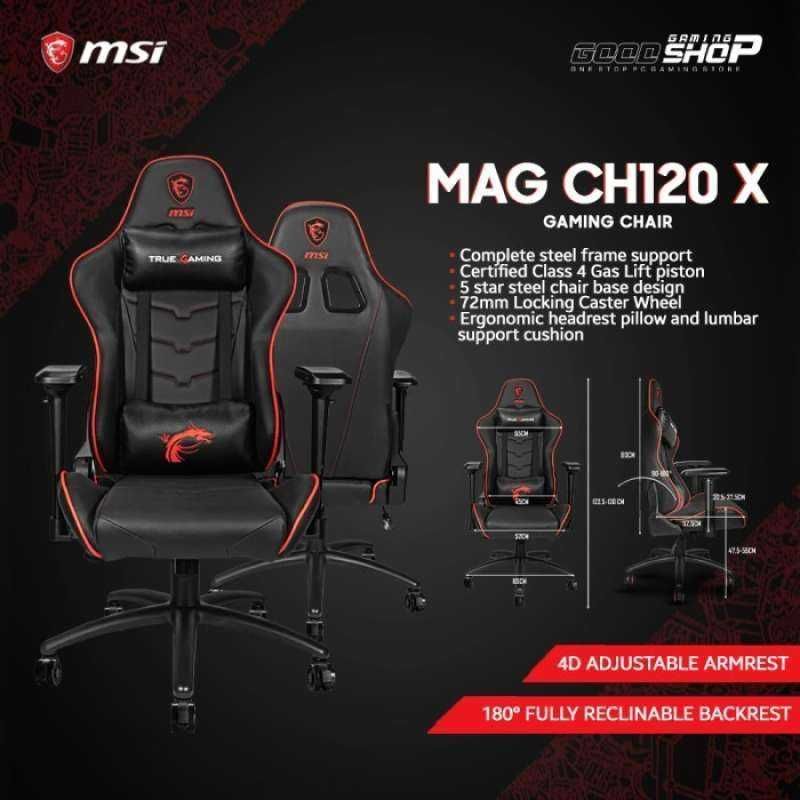Игровое геймерское компьютерное кресло - MSI MAG CH120 X Игровое геймерское компьютерное кресло - MSI MAG CH120 X