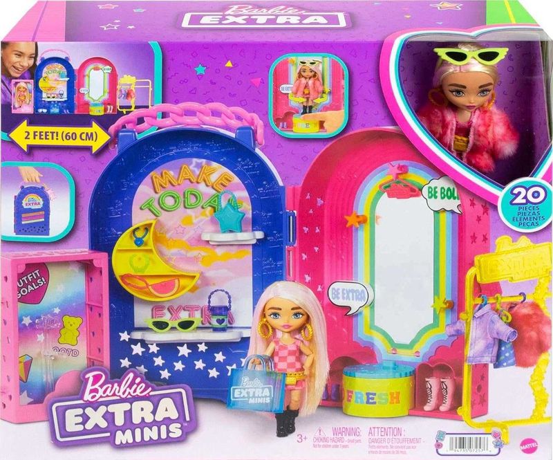 Кукла Barbie Extra Minis и модный игровой набор с 15+ предметами Кукла Barbie Extra Minis и модный игровой набор с 15+ предметами