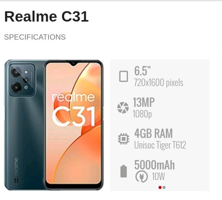 Realmi c31 ideal