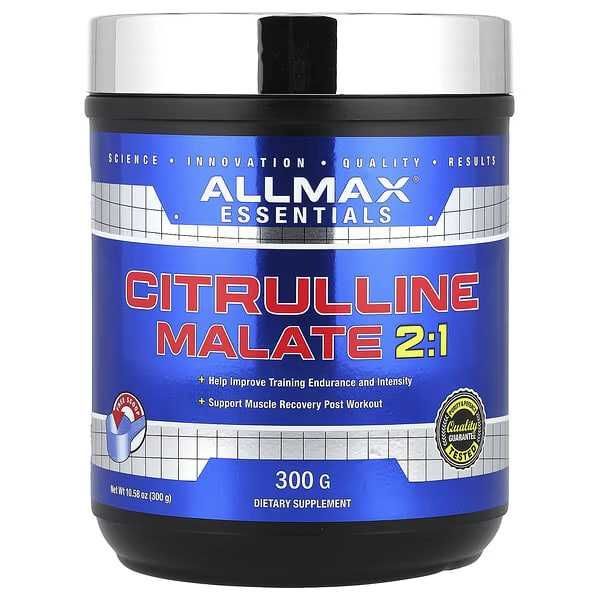 ALLMAX, Essentials, цитруллина малат 2:1, 300 г. citrulline malate ALLMAX, Essentials, цитруллина малат 2:1, 300 г. citrulline malate