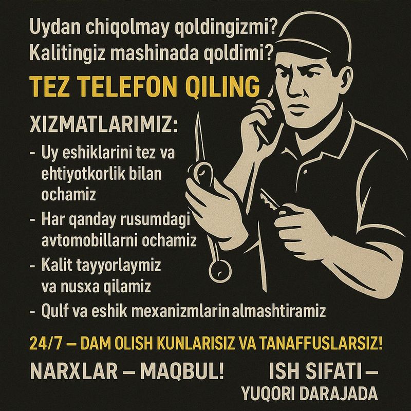 Eshik ochib beramiz tez va zararsiz