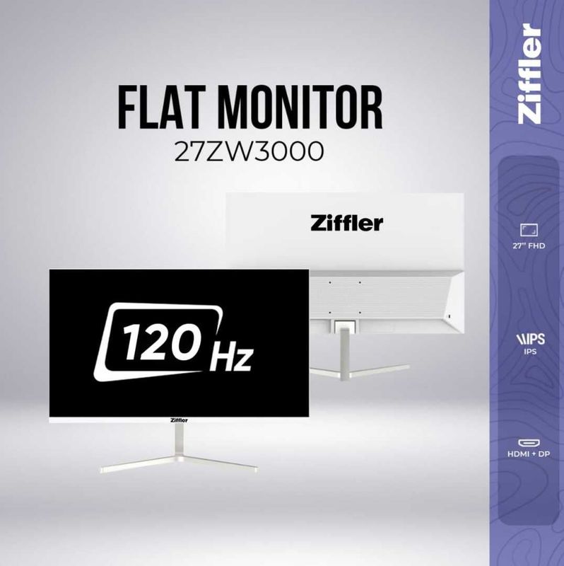 [НОВЫЙ] Монитор Ziffler 27ZW3000 / 27" FHD IPS FLAT 120Hz White