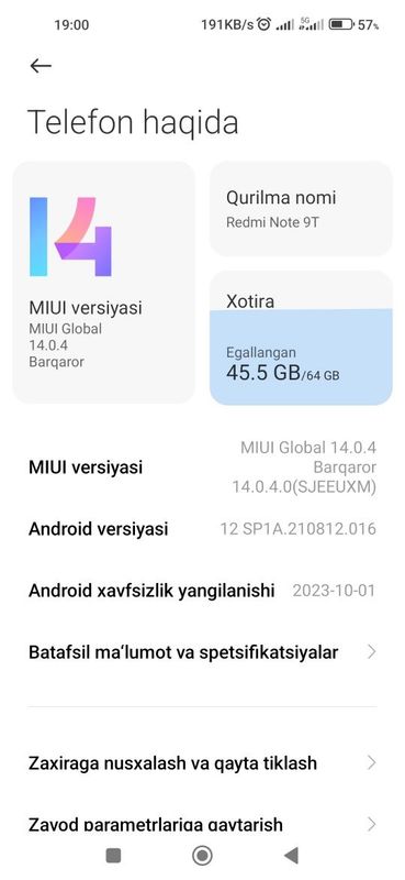 Redmi not 9t 64G igravoy smartfon