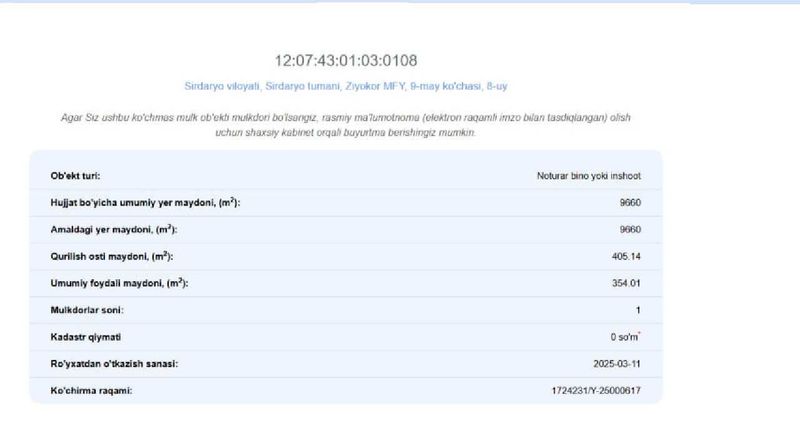ер ва бино сотилади Сирдарё вил Сирдарё тум Зиёкор МФЙ 9 май куч 8 уй ер ва бино сотилади Сирдарё вил Сирдарё тум Зиёкор МФЙ 9 май куч 8 уй