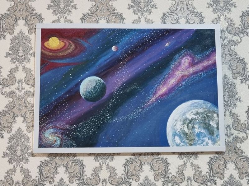 рисунок с космосом рисунок с космосом