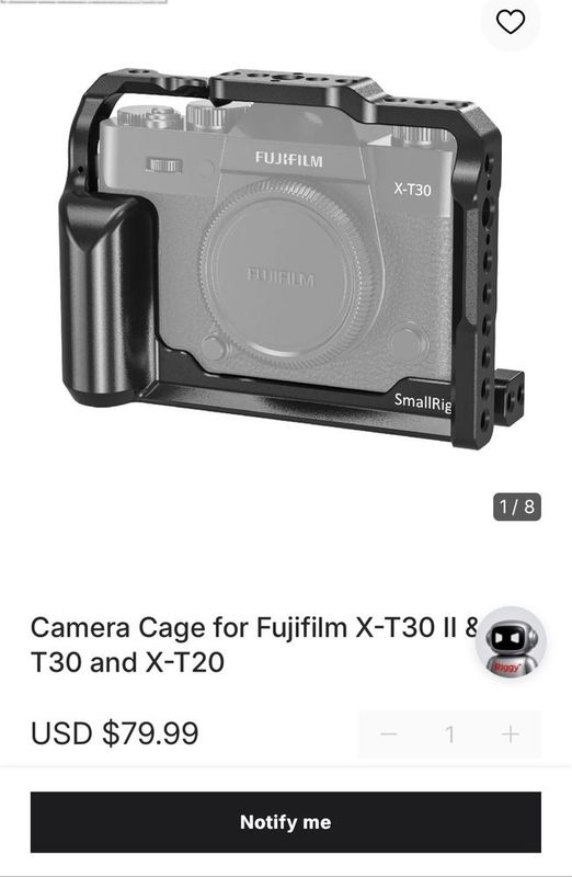Рамка для камеры Fujifilm x-t20 x-t30 для съемки видео Рамка для камеры Fujifilm x-t20 x-t30 для съемки видео