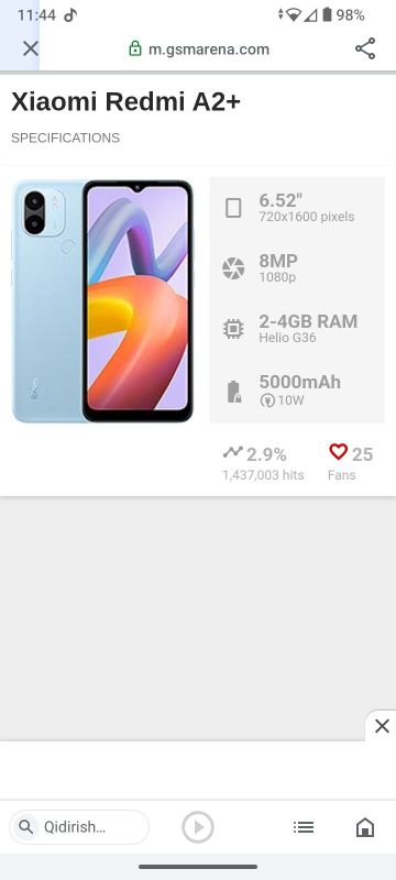 Redmi A2 plus sotiladi srochna