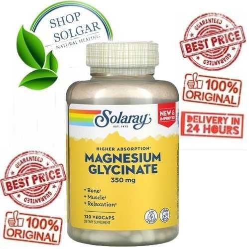 Solaray High Absorption Magnesium Glycinate, 350 mg 120 VegCaps