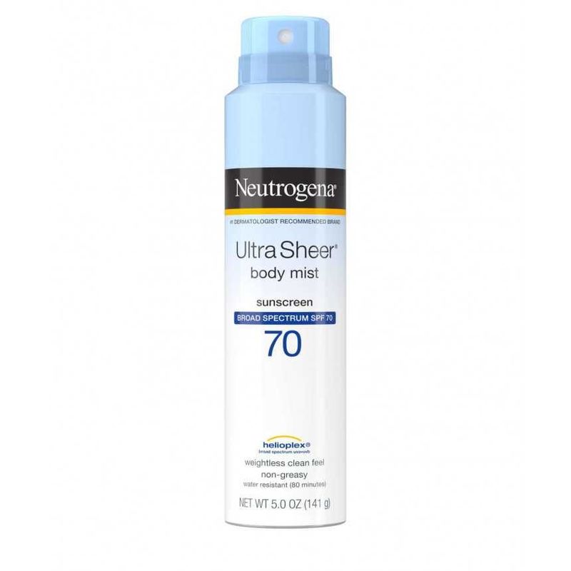 Солнцезащитный спрей Neutrogena SPF 70, 141 г, легкий, водостойкий Солнцезащитный спрей Neutrogena SPF 70, 141 г, легкий, водостойкий