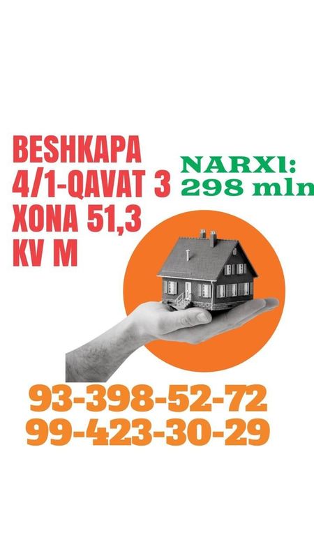 Beshkapa 298 MLN. 3 xona 1-qavat 51,3 kv