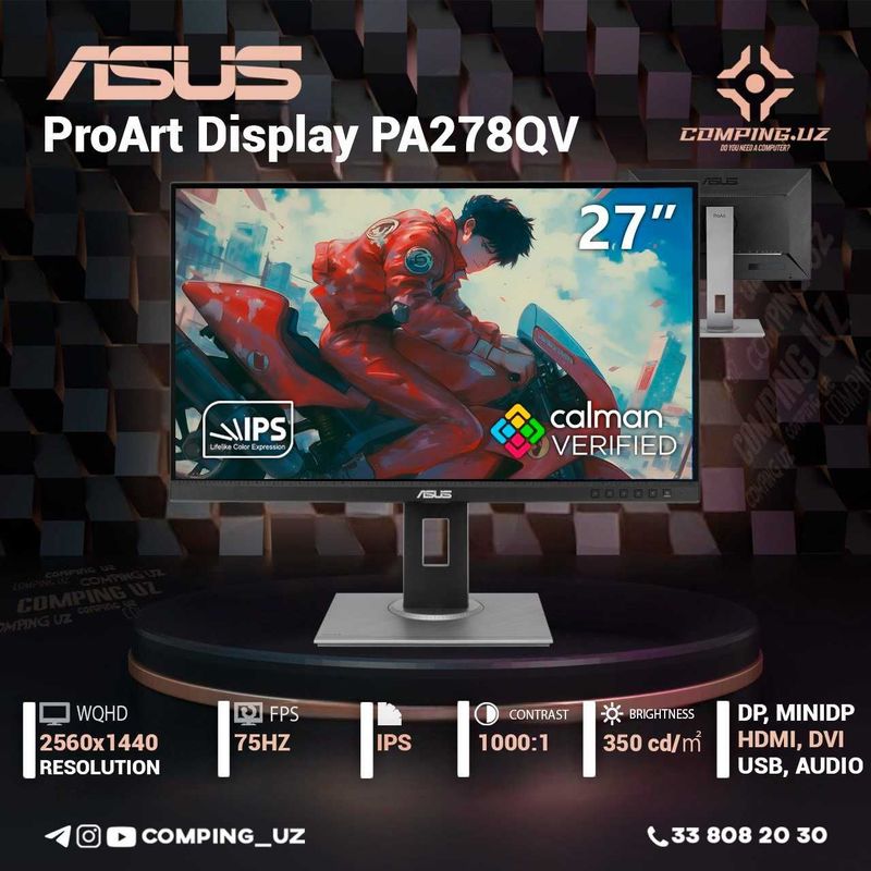 PROART PA278QV 2K 75Hz IPS flat