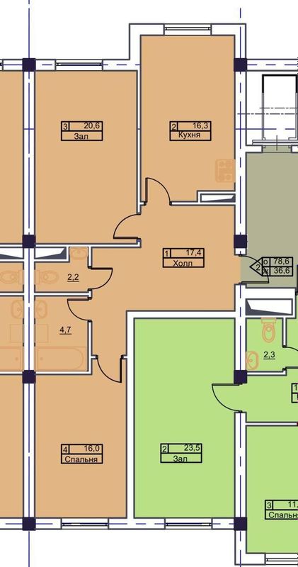 3/5/8 Паркентский 78м2, Жилой Комплекс MegaDom Жилой Комплекс MegaD,