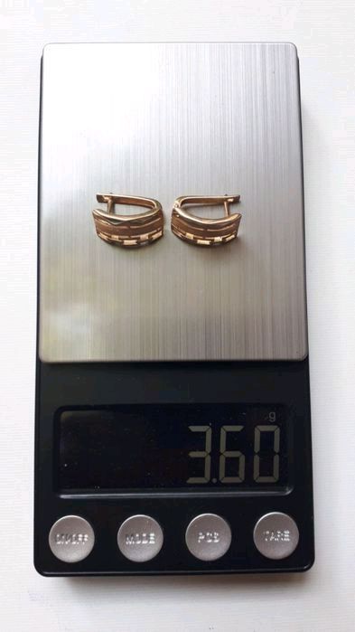Серьги золото 585п, цена указано за грам