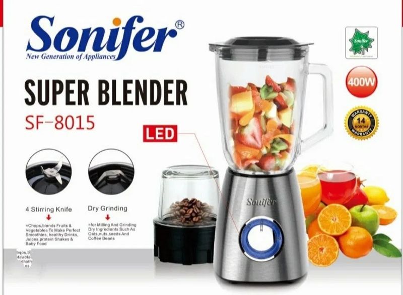 Sonifer 2в1 стационарный Блендер кофемолка blender sf-8015!