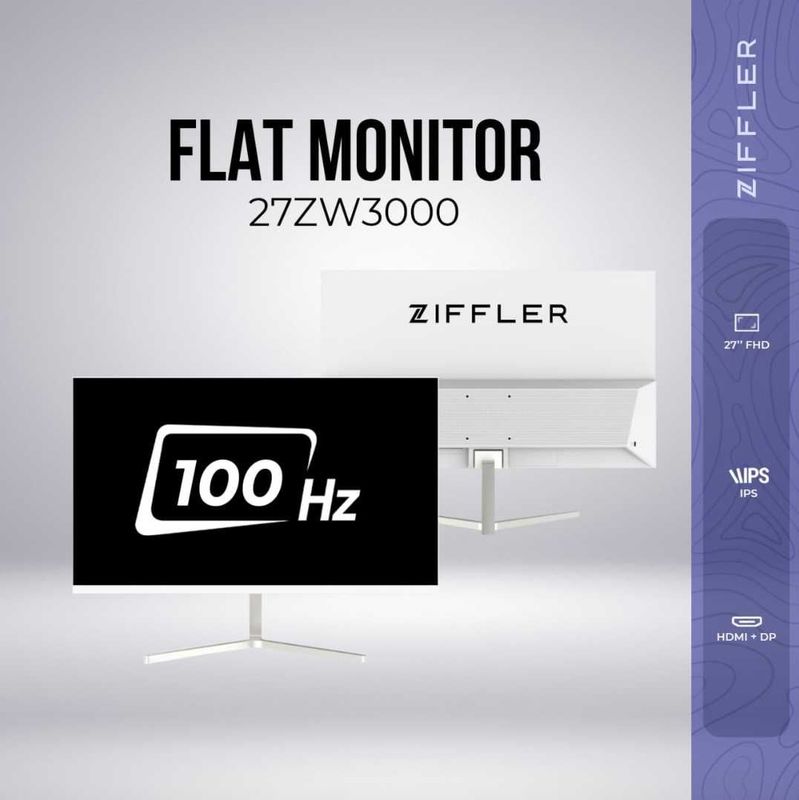 [НОВЫЙ] Монитор Ziffler 24ZW3000 / 24" FHD IPS FLAT 120Hz White