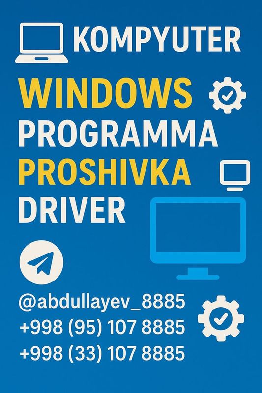 Kompyuter windows proshivka programma driver qilish xizmati