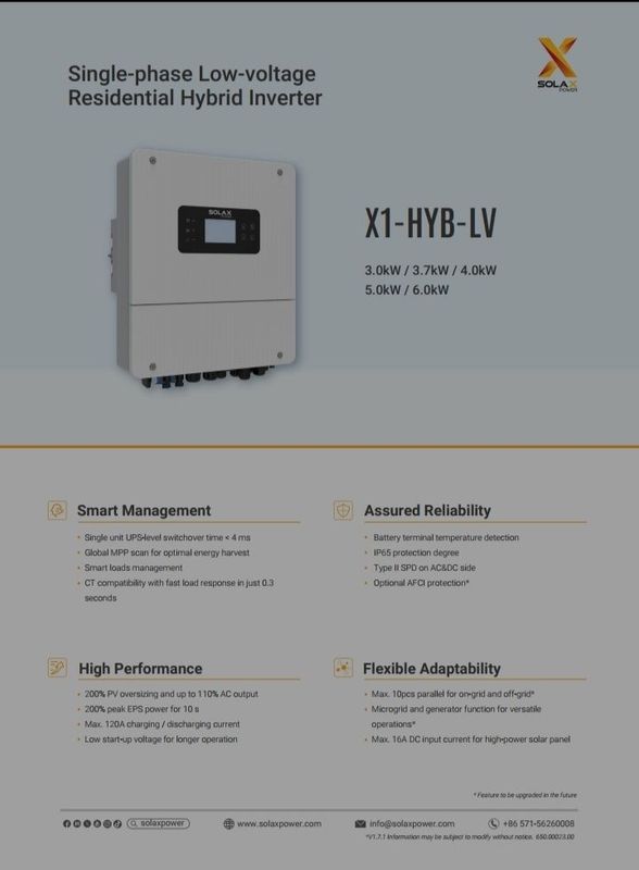 Solax hybrid invertor