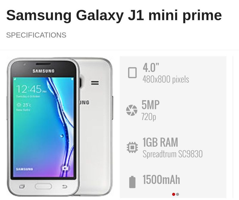 Samsung J1 mini Androu