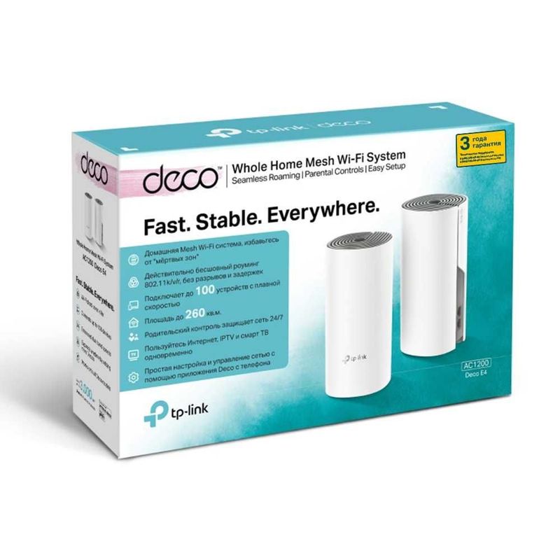 Wi-Fi Роутер TP-link Deco E4 (2-Pack) Mesh-система AC1200