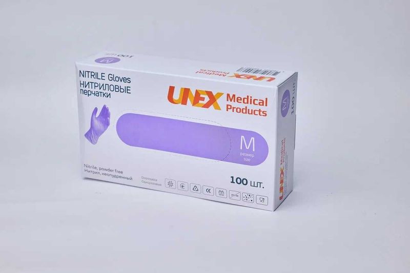 Перчатки unex нитриловые смотровые Перчатки unex нитриловые смотровые