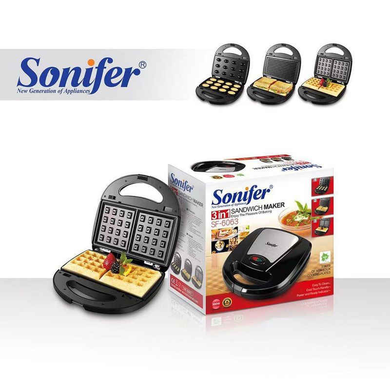 Sonifer 3в1! вафельница Тостер sf-6063