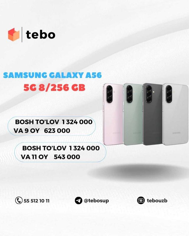 Samsung Galaxy A56 5G 8/256 GB Muddatli to'lovga