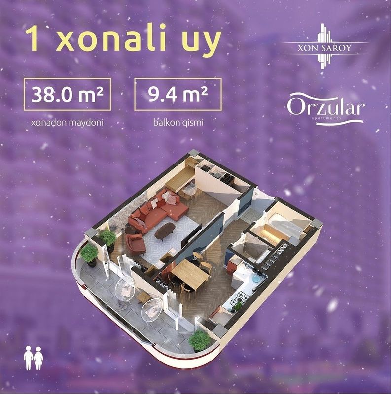 Продаётся срочно новостройка Orzular Xonsaroy