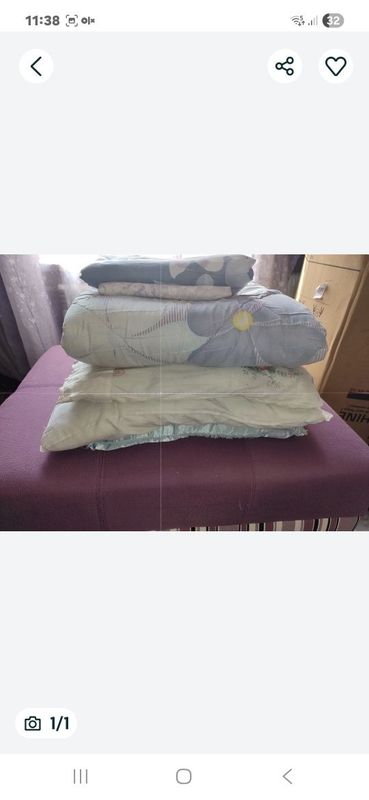 3 подушки, тёплое одеяло 3 подушки, тёплое одеяло