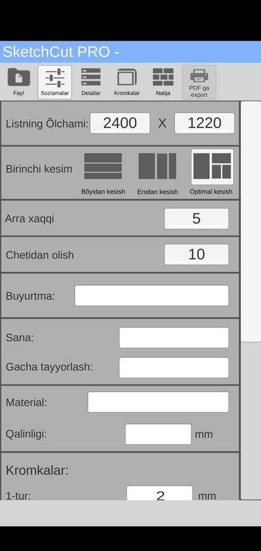 SketchCut pro raskroy MDF proversiyasi sotiladi