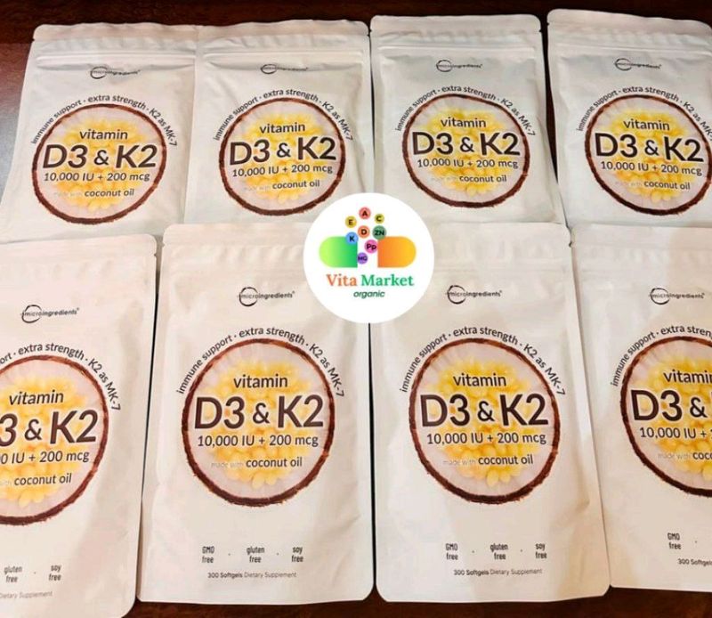 Vitamin d3 k2,10.000 iu+ 200 mcg,300 ta softgel