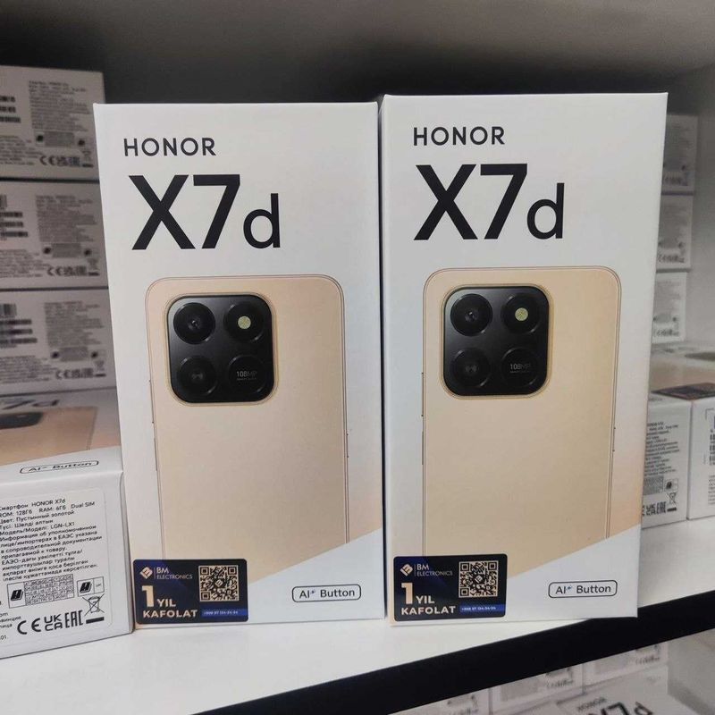 Yangi 2025 Honor x7d 6/128,8/256 gb 162$ , muddatli tolov ham mavjud Yangi 2025 Honor x7d 6/128,8/256 gb 162$ , muddatli tolov ham mavjud