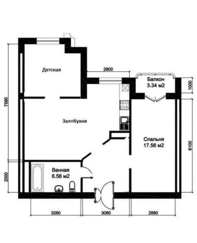 3-х комнатная в ЖК «Muhtasham» с кадастром ID: 1483