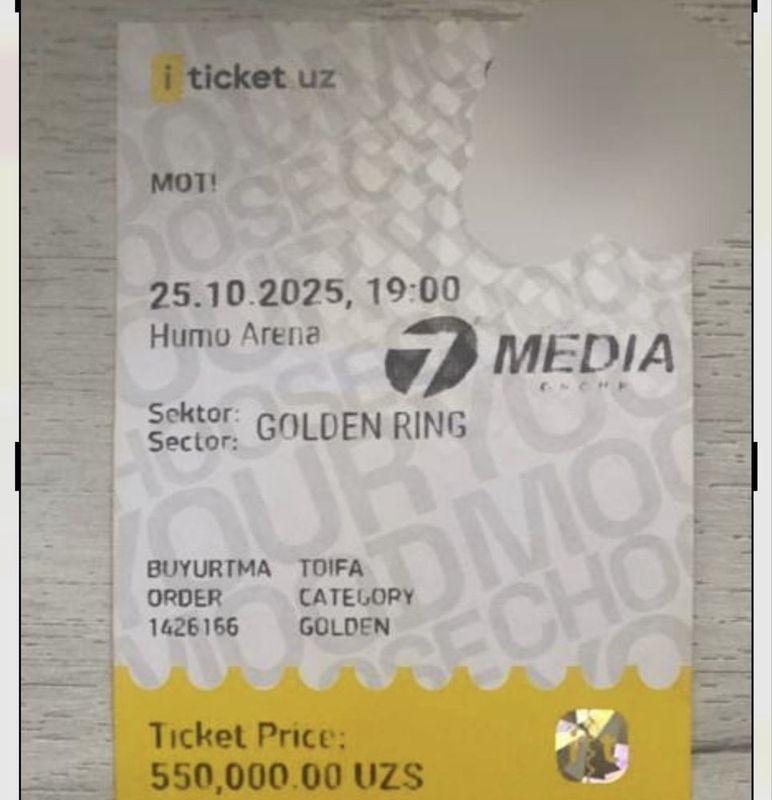 билеты МОТ golden ring, прям перед сценой 2 штуки