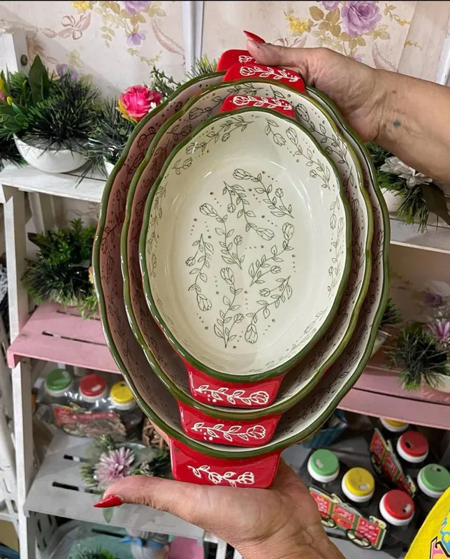 3 talik duxovka nabor, qizil va yashil rang