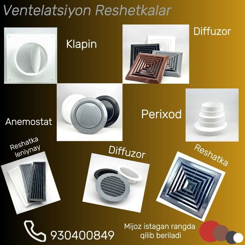 Zamonaviy turdagi Ventilyatsiyoni reshetkalar Zamonaviy turdagi Ventilyatsiyoni reshetkalar