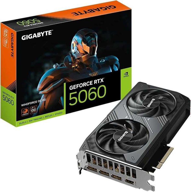 Gigabyte GeForce RTX 5060, 8GB GDDR7, WINDFORCE Gigabyte GeForce RTX 5060, 8GB GDDR7, WINDFORCE