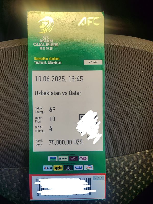 Bilet Uzbekiston vs Qatar Bilet Uzbekiston vs Qatar