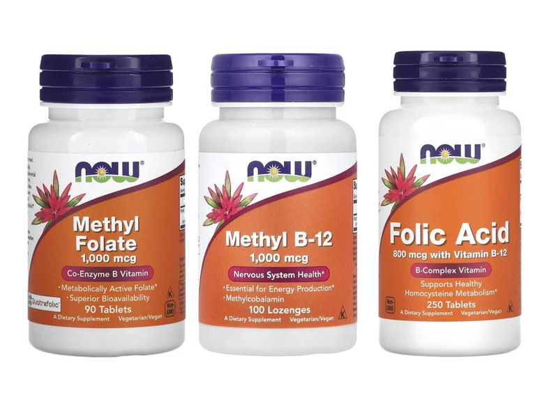 NOW Foods Folic Acid Methyl Folate Methyl B-12 фолиевая кислота NOW Foods Folic Acid Methyl Folate Methyl B-12 фолиевая кислота