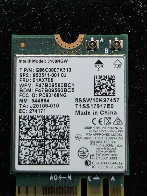 Wifi modul 3168NGW Wifi modul 3168NGW
