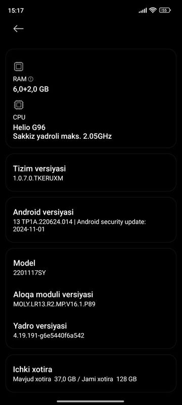 Kafolati bilan Redmi Not 11s