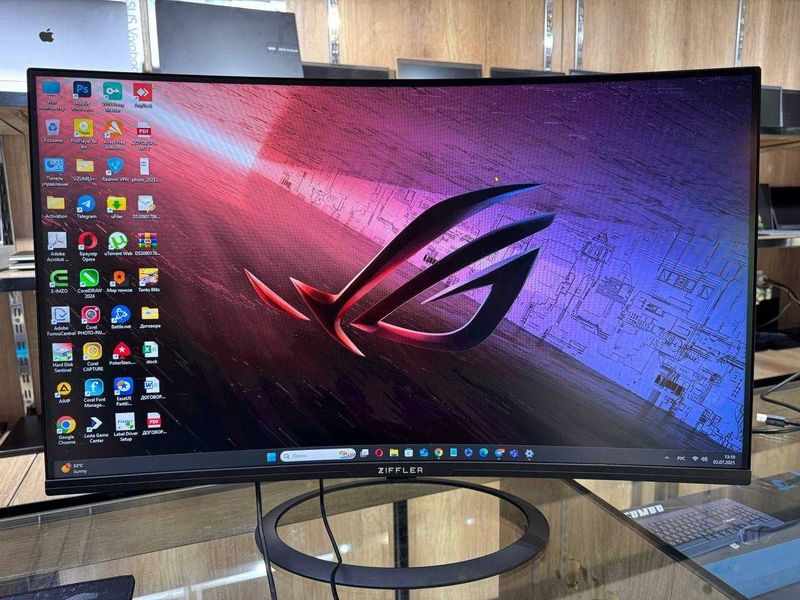 Монитор ZIFFLER 32 CURVED 32" FullHD 144Гц Подцветка RGB!