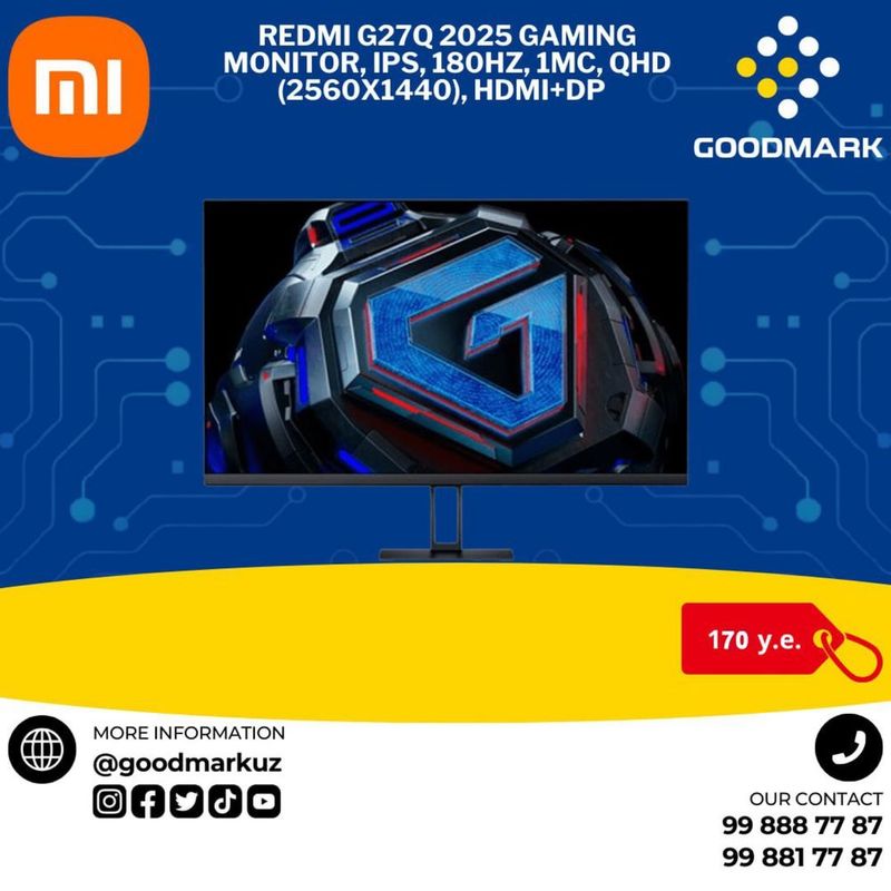 Монитор REDMI G27Q 2025 2K 180Hz