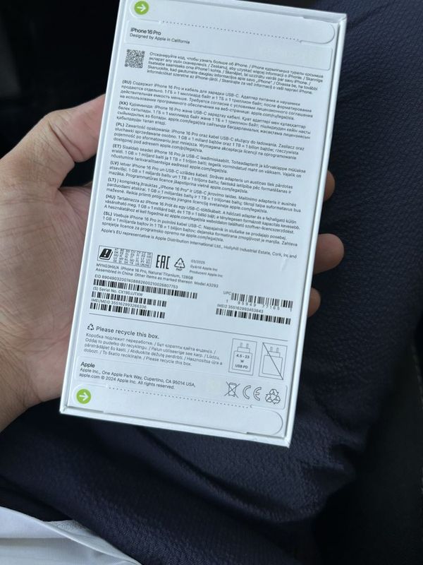 Iphone 16 Pro 128 gb Natural Titanium yengi hali ochilmagan